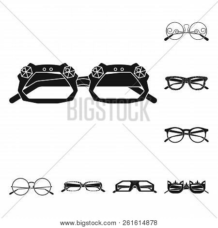 Vector Illustration Of Glasses And Sunglasses Icon. Collection Of Glasses And Accessory Stock Vector