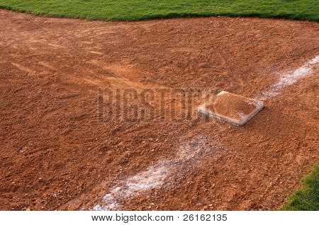Baseball bild märken i tredje bas