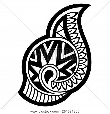 Traditional Ethnic Ornament - Symbol Of The Maori People. Vintage Decorative Sacral Tribal Sign In T