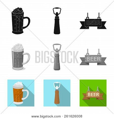 Vector Design Of Pub And Bar Logo. Set Of Pub And Interior Vector Icon For Stock.