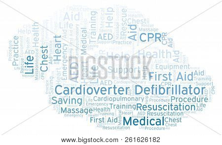 Cardioverter Defibrillator Word Cloud, Made With Text Only