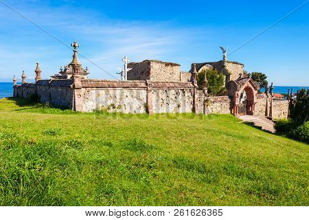 Old Cemetery And Chapel In Comillas, Cantabria Region Of Spain
