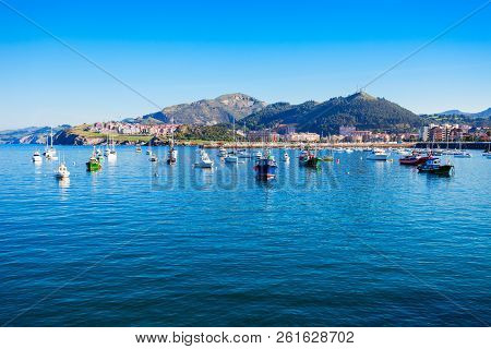 Boats At The Port Of Castro Urdiales. Castro Urdiales Is A Small City In Cantabria Region In Norther