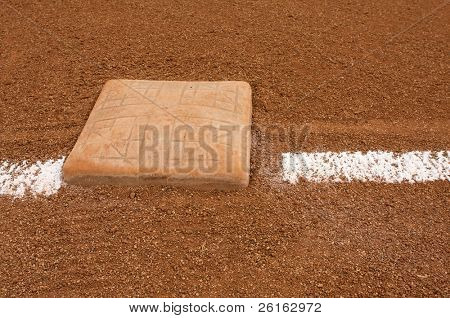 Baseball tredje bas och krita linje med plats för kopia