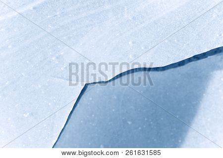 Ice Background Texture. Ice With Different Shapes And Cracks.
