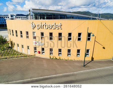 Trondheim, Norway - August 03, 2017: Pirbadet Waterpark Is A Largest Indoor Swimming Pool In Norway,