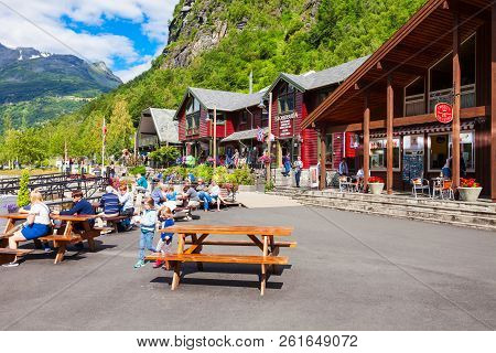 Oslo, Norway - July 29, 2017: Geiranger Is A Small Tourist Village In Sunnmore Region Of Norway. Gei