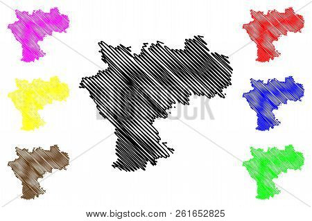 Ulyanovsk Oblast (russia, Subjects Of The Russian Federation, Oblasts Of Russia) Map Vector Illustra