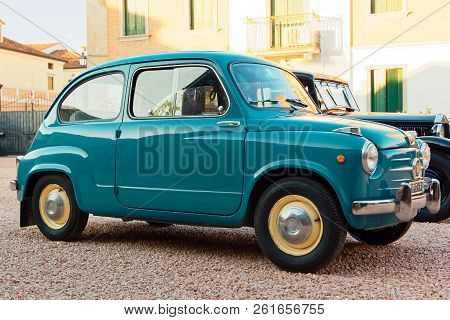 Montagnana, Italy August 27, 2018: Retro Car Fiat 600 1955 Release.