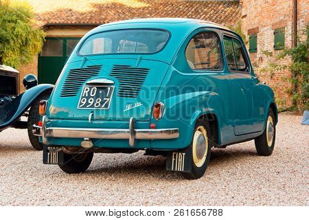 Montagnana, Italy August 27, 2018: Retro Car Fiat 600 1955 Release.