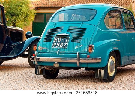 Montagnana, Italy August 27, 2018: Retro Car Fiat 600 1955 Release.