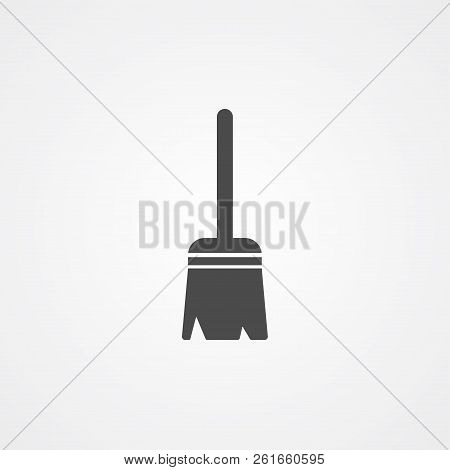 Broom Vector Icon. Filled Flat Sign For Mobile Concept And Web Design. Sweeping Broom Simple Solid I
