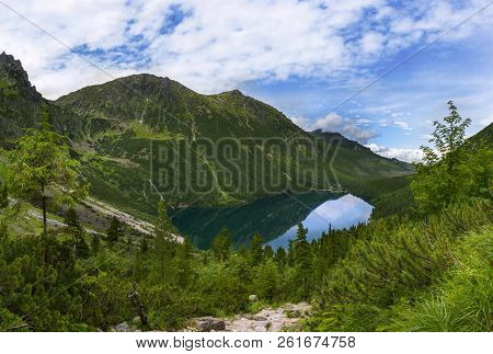 Viem On Morskie Oko From The Path To The Czarny Staw, Tatra, Poland