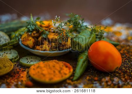 Close Up Of India's Or Asia's Popular Pickle I.e. Indian Pickling Cucumber Pickle Or Indian Styled C