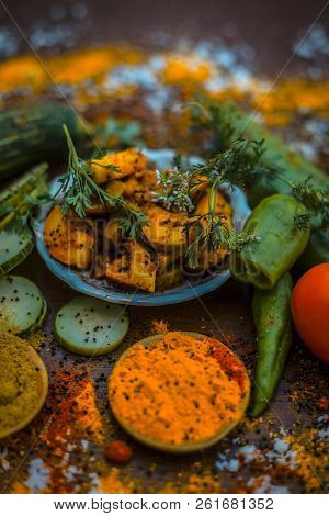 Close Up Of India's Or Asia's Popular Pickle I.e. Indian Pickling Cucumber Pickle Or Indian Styled C