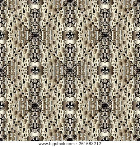 Spotted Abstract Greek Vector Seamless Pattern. Ornamental Brind