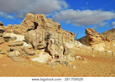 The Sahara Desert, Western White Desert, Gabel El Cristal, Cristal Mountain. Egypt. Africa