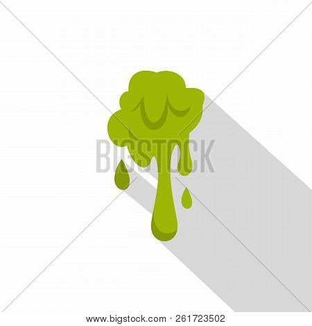 Green Slime Spot Icon. Flat Illustration Of Green Slime Spot Icon For Web Isolated On White Backgrou