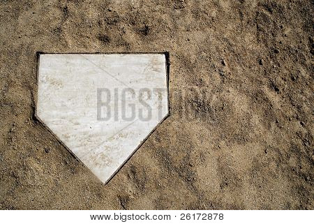 Home plate on baseball field with copy space