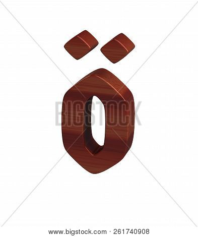 3d Rendering Font Polished Rosewood Germania Special Character Alt35