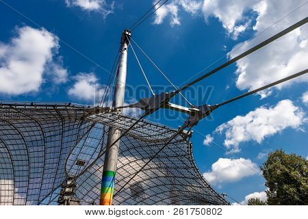 Munich, Germany - Sept 8, 2018: The Roof Of The Munich Olympic Stadium (munchner Olympiastadion 1972