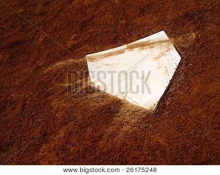 Home plate on baseball field with copy space