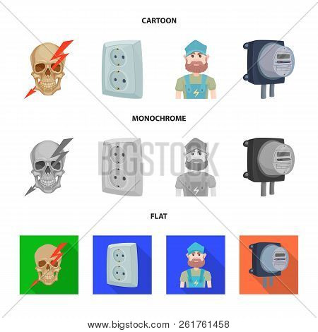 Vector Illustration Of Electricity And Electric Symbol. Collection Of Electricity And Energy Vector 