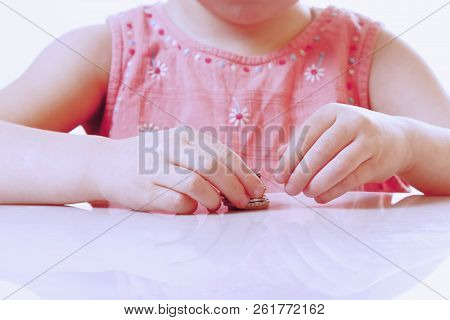 Best Motivation Is Money. Happy Business Child With Coints.  (childhood, Enrichment, Employment Conc