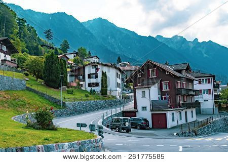Triesenberg, Liechtenstein, 20th August 2018:- A View Of Triesenberg In Central Liechtenstein. Tries