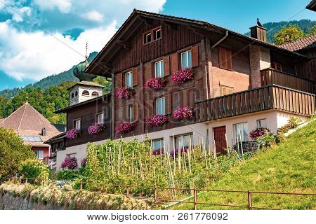 Triesenberg, Liechtenstein, 20th August 2018:- A View Of Triesenberg In Central Liechtenstein. Tries
