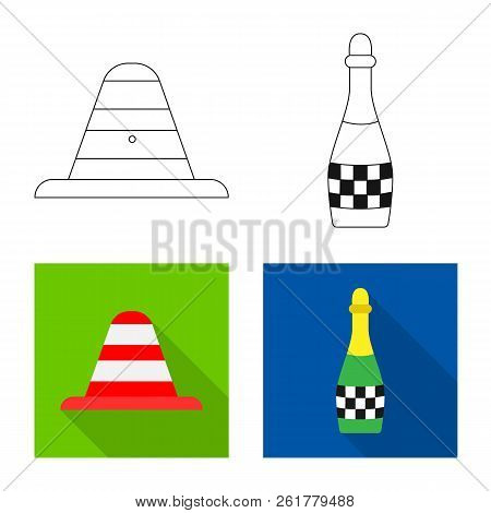 Vector Design Of Car And Rally Symbol. Collection Of Car And Race Vector Icon For Stock.