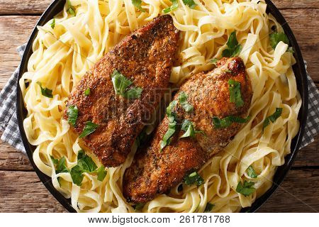 Cooker Chicken Lazone Is Seasoned Breast Fried In Butter, Pressure Cooked Until Tender, Served Over