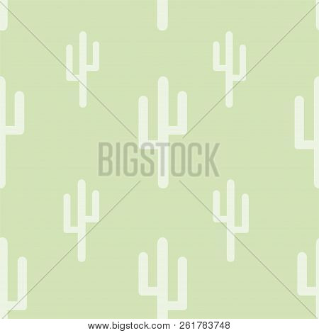 Many Green Cactuses On The Green Background