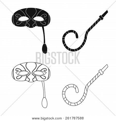 Vector Design Of Party And Birthday Icon. Set Of Party And Celebration Vector Icon For Stock.