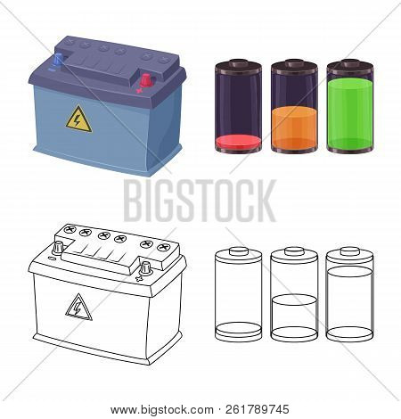 Vector Design Of Electricity And Electric Sign. Set Of Electricity And Energy Vector Icon For Stock.