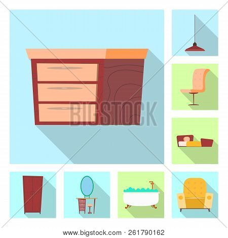 Vector Illustration Of Furniture And Apartment Logo. Collection Of Furniture And Home Vector Icon Fo