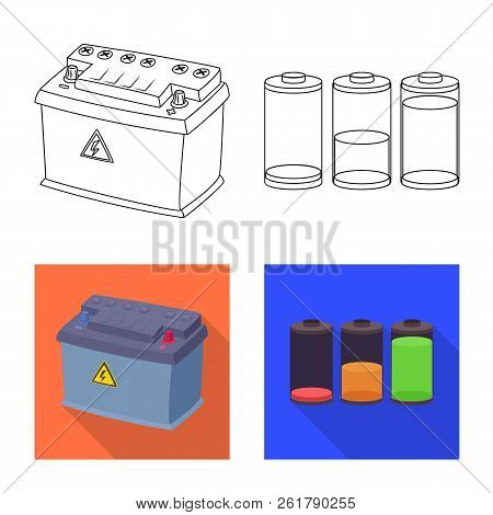 Vector Illustration Of Electricity And Electric Sign. Collection Of Electricity And Energy Vector Ic