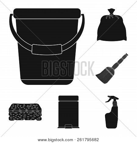 Vector Illustration Of Cleaning And Service Logo. Set Of Cleaning And Household Vector Icon For Stoc