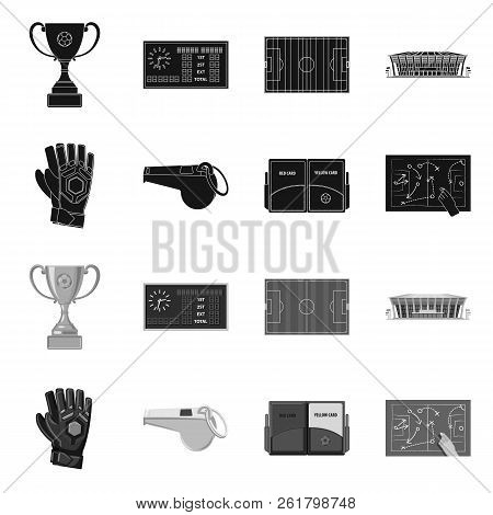 Vector Illustration Of Soccer And Gear Icon. Set Of Soccer And Tournament Vector Icon For Stock.