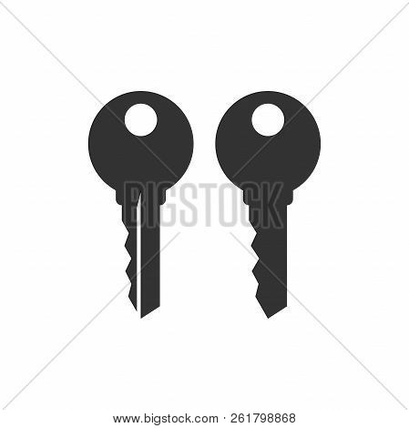 Simple House Key Black Vector Silhouette Icon Set. Keyword Concept Key Icons.
