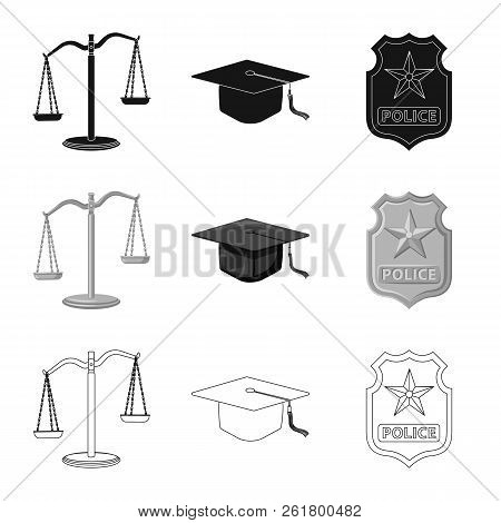 Vector Design Of Law And Lawyer Icon. Set Of Law And Justice Stock Vector Illustration.