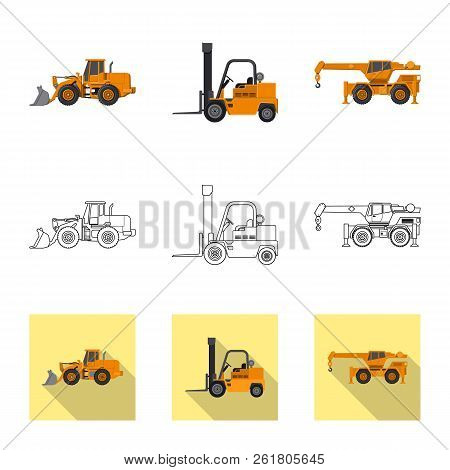 Vector Illustration Of Build And Construction Logo. Set Of Build And Machinery Vector Icon For Stock