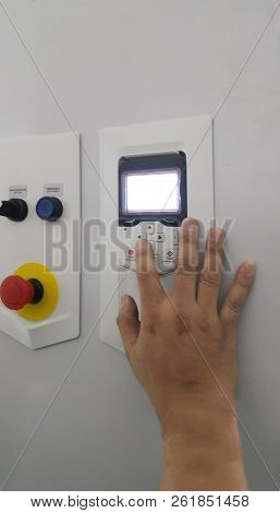 Electrical Parts And Mechanical Parts On Big Gear And Drum Rolls On White Floor