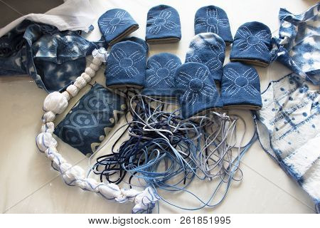 Tools Equipment And Accessories For Diy Handmade Key Cover With Indigo Natural Color In Workshop