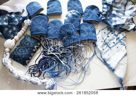 Tools Equipment And Accessories For Diy Handmade Key Cover With Indigo Natural Color In Workshop