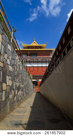 Alley Of Namo  Buddha Monastery In Nepal