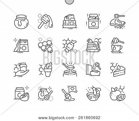 Honey Products Well-crafted Pixel Perfect Vector Thin Line Icons 30 2x Grid For Web Graphics And App