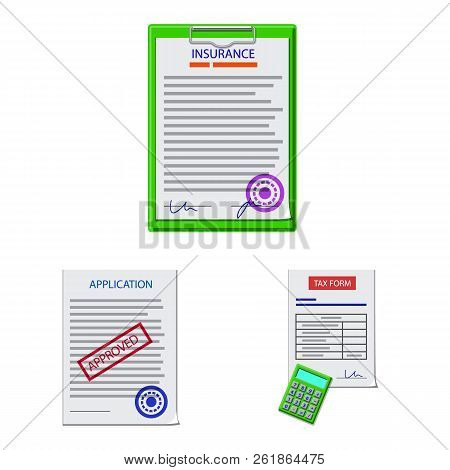 Vector Design Of Form And Document Icon. Set Of Form And Mark Vector Icon For Stock.