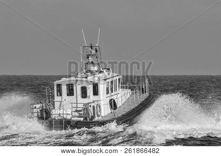Motorboat - The Boat Of Maritime Office In Roadstead Port Sea Of Swinoujscie