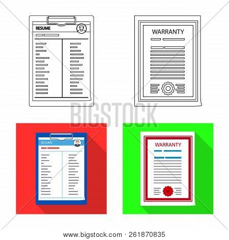 Vector Design Of Form And Document Sign. Set Of Form And Mark Vector Icon For Stock.